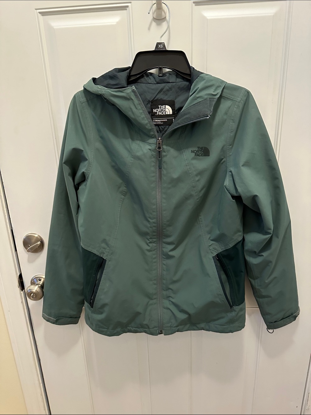 The North Face Kids' Teal Green Hooded Rain Jacket
